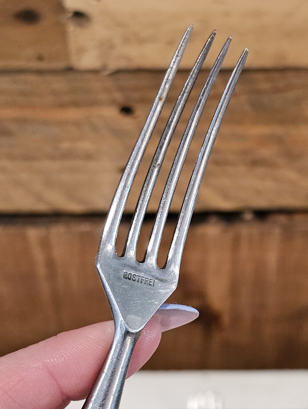 Vintage 50s MCM Anton Wingen Jr. Natural Horn Cutlery Set - 6 Forks & 3 Knives - Picture 9 of 16